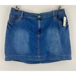 Catherines Womens Denim  Jean Skort with Rhinestone Detail Size 24W NWT